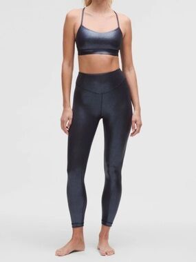 Lululemon Wunder Under Smooth Cover 25” Radiant Foil Black Night size 6